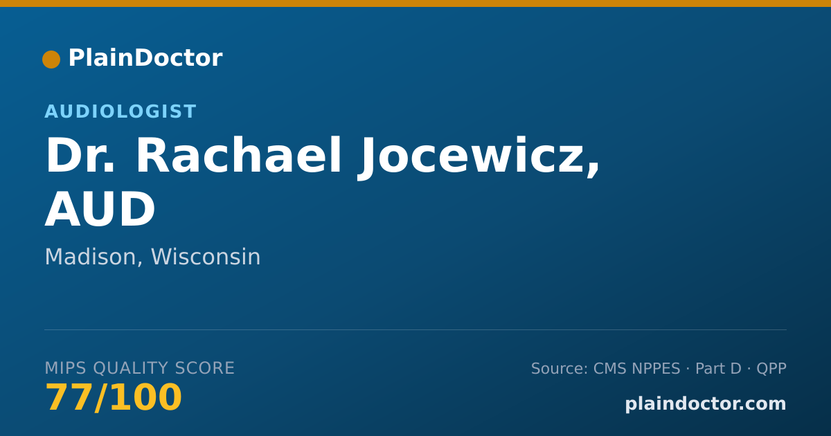 Shareable card for Rachael Jocewicz, AUD - Audiologist, Madison, WI