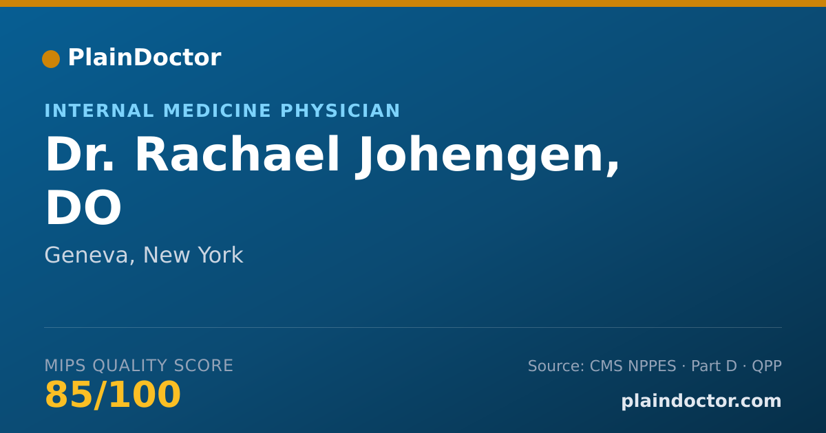Shareable card for Rachael Johengen, DO - Internal Medicine Physician, Geneva, NY