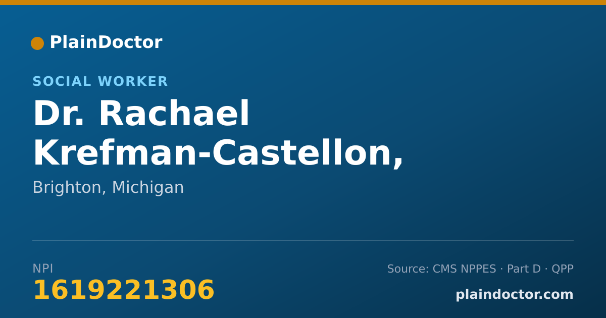 Shareable card for Rachael Krefman-Castellon, LMSW - Social Worker, Brighton, MI