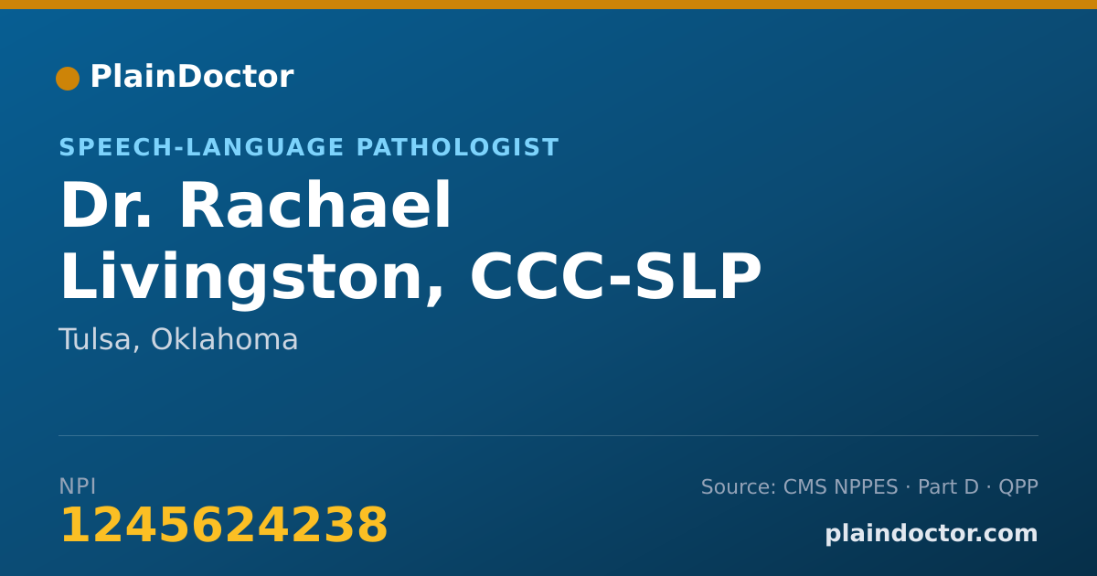 Shareable card for Rachael Livingston, CCC-SLP - Speech-Language Pathologist, Tulsa, OK