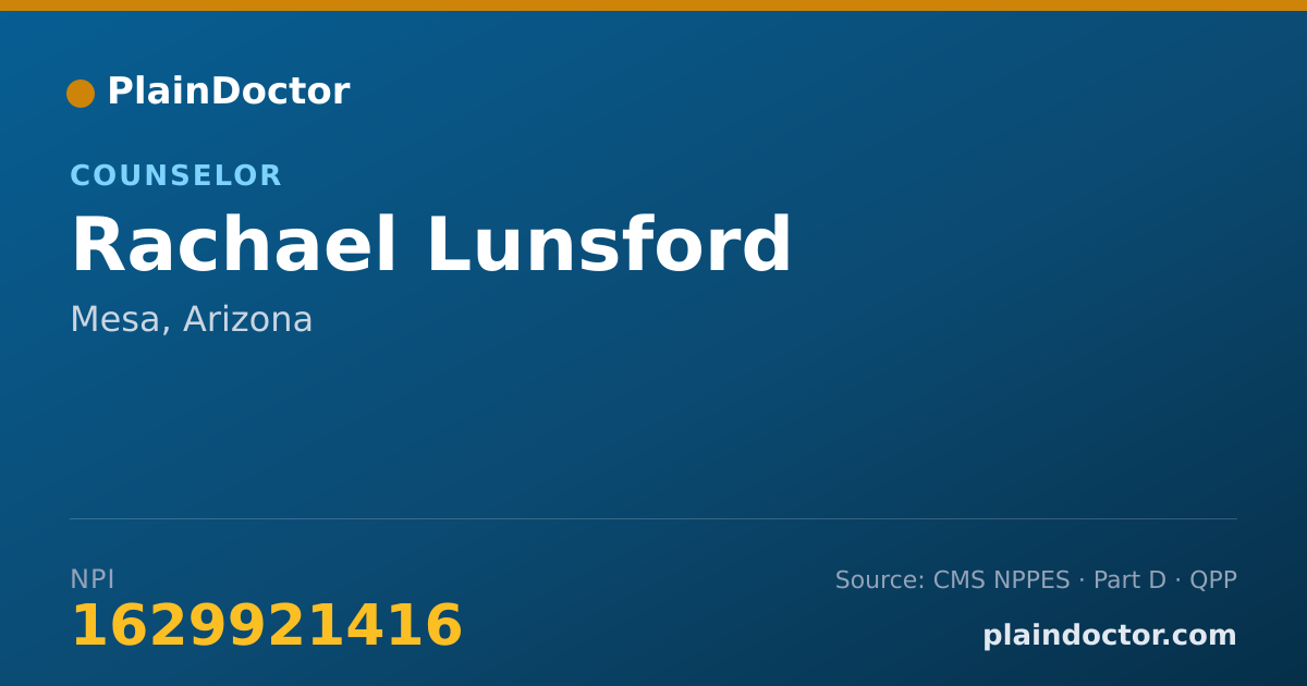 Shareable card for Rachael Lunsford - Counselor, Mesa, AZ