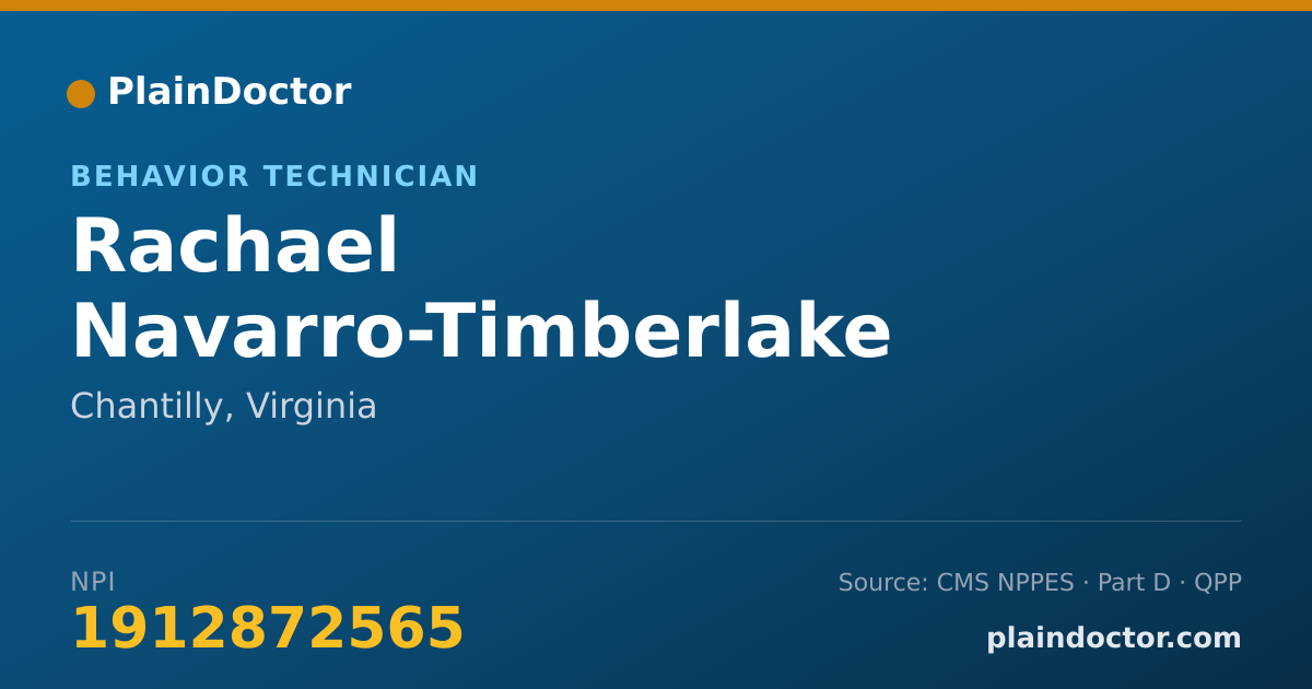 Shareable card for Rachael Navarro-Timberlake - Behavior Technician, Chantilly, VA