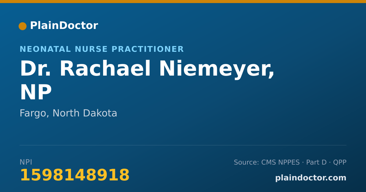 Shareable card for Rachael Niemeyer, NP - Neonatal Nurse Practitioner, Fargo, ND