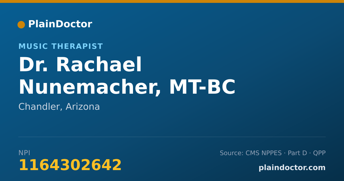 Shareable card for Rachael Nunemacher, MT-BC - Music Therapist, Chandler, AZ