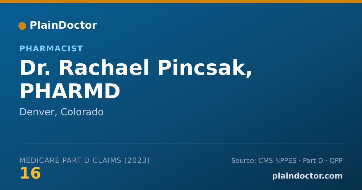 Shareable card for Rachael Pincsak, PHARMD - Pharmacist, Denver, CO