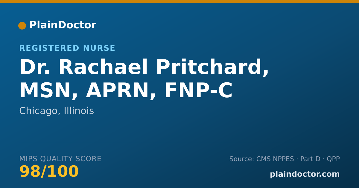 Shareable card for Rachael Pritchard, MSN, APRN, FNP-C - Registered Nurse, Chicago, IL