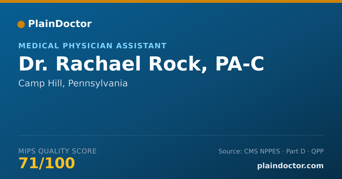 Shareable card for Rachael Rock, PA-C - Medical Physician Assistant, Camp Hill, PA