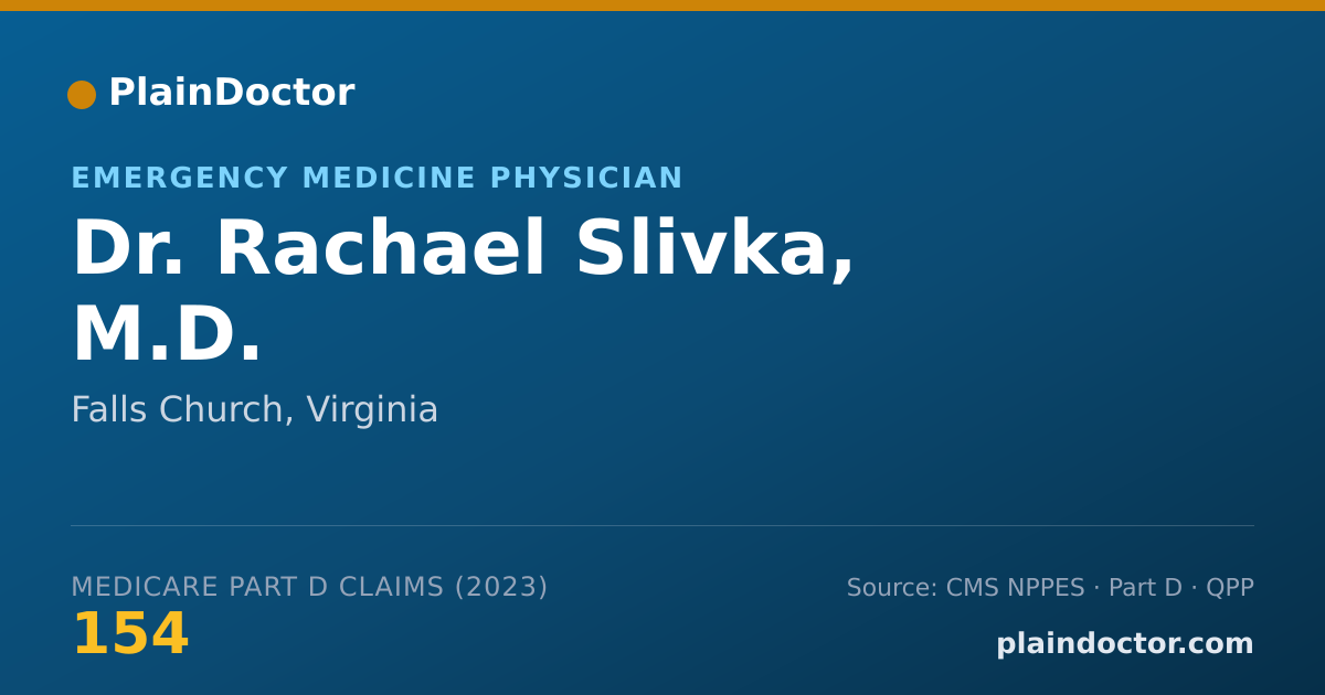 Shareable card for Rachael Slivka, M.D. - Emergency Medicine Physician, Falls Church, VA