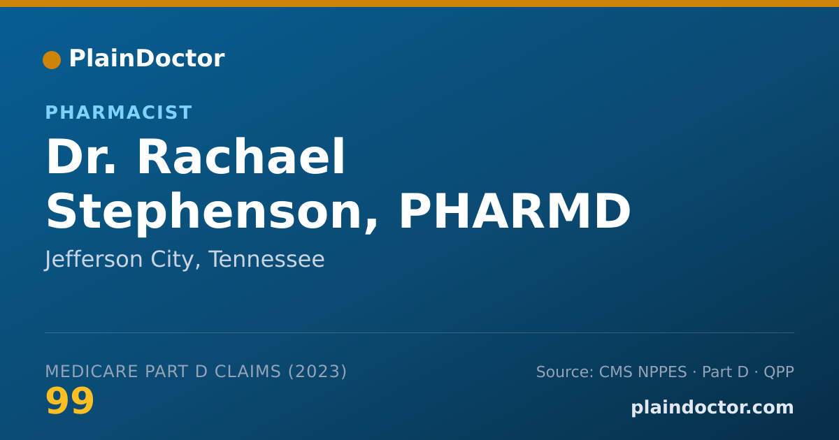 Shareable card for Rachael Stephenson, PHARMD - Pharmacist, Jefferson City, TN