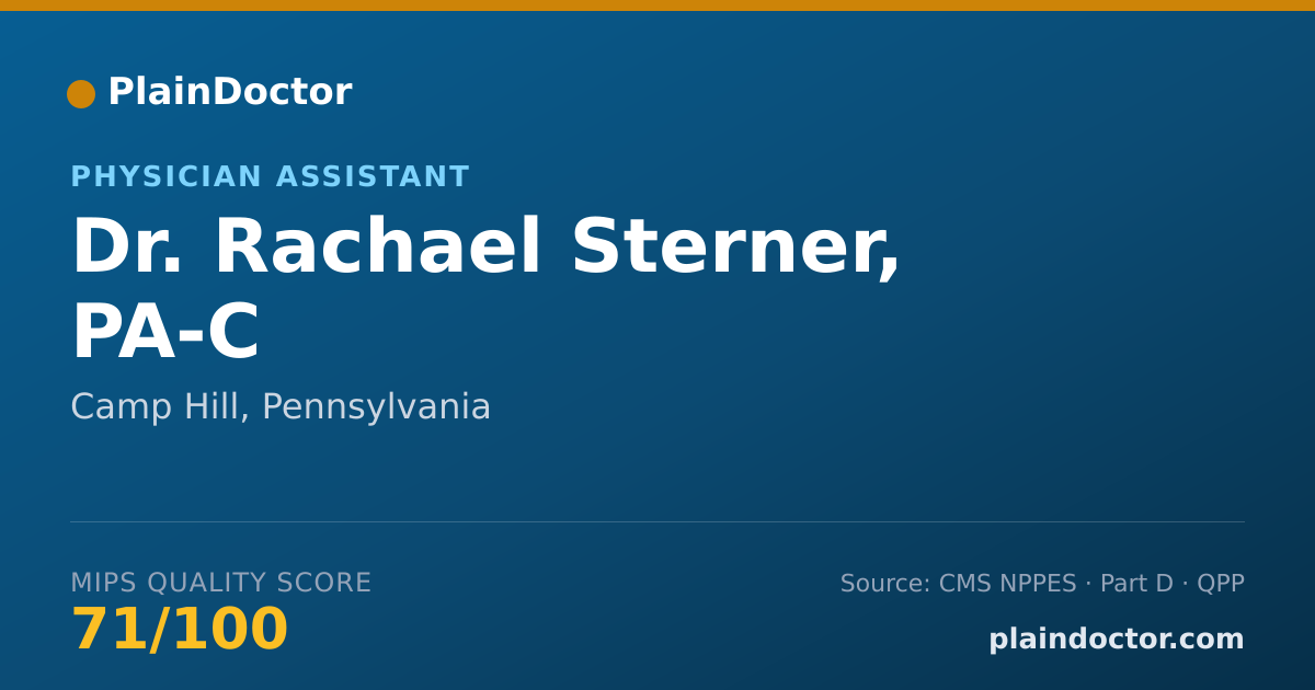 Shareable card for Rachael Sterner, PA-C - Physician Assistant, Camp Hill, PA