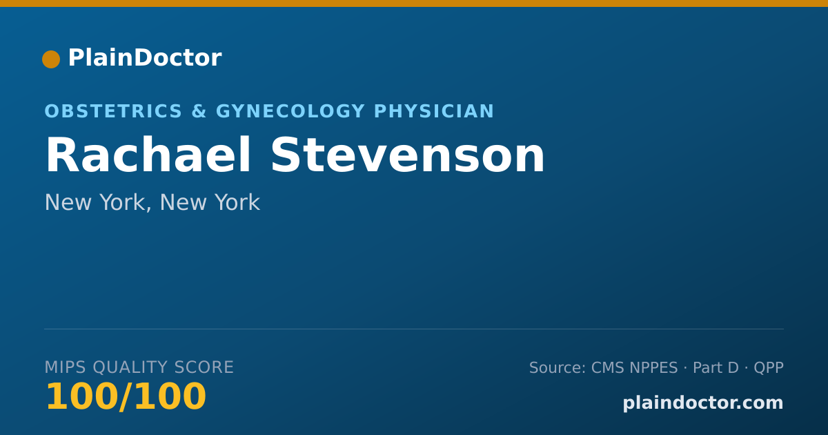 Shareable card for Rachael Stevenson - Obstetrics & Gynecology Physician, New York, NY