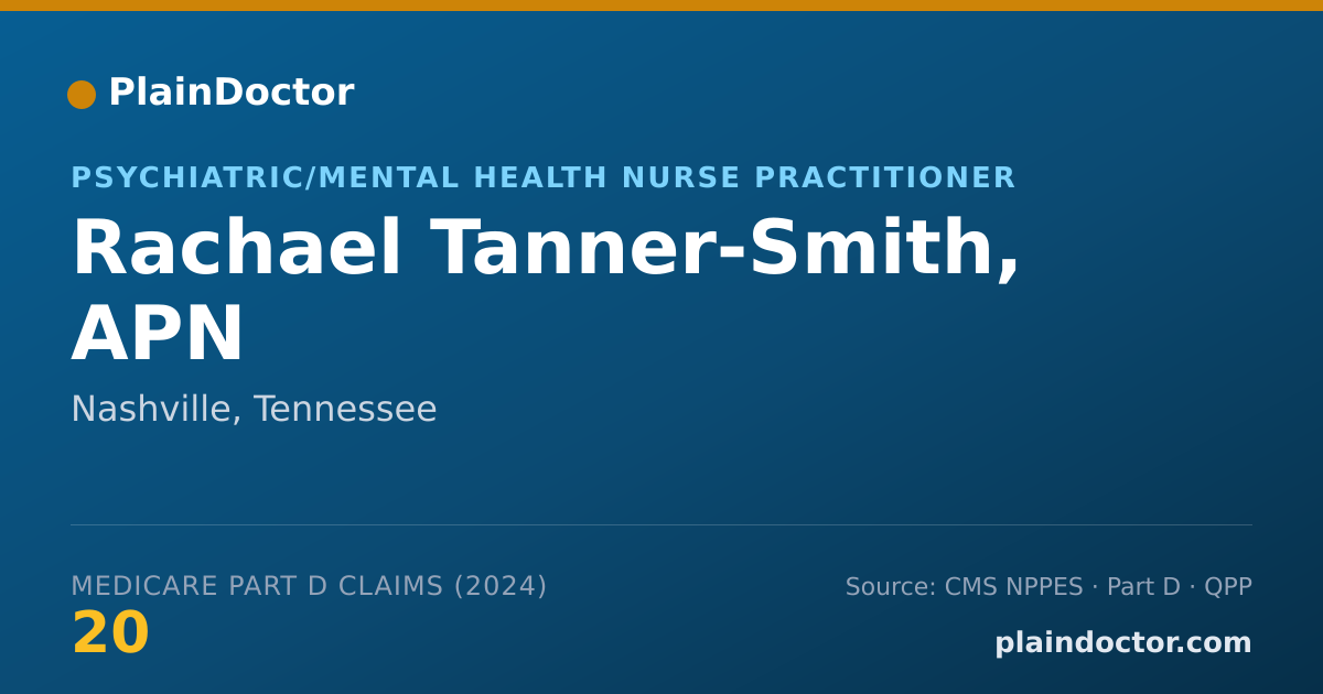 Shareable card for Rachael Tanner-Smith, APN - Psychiatric/Mental Health Nurse Practitioner, Nashville, TN