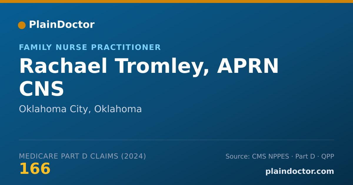 Shareable card for Rachael Tromley, APRN CNS - Family Nurse Practitioner, Oklahoma City, OK