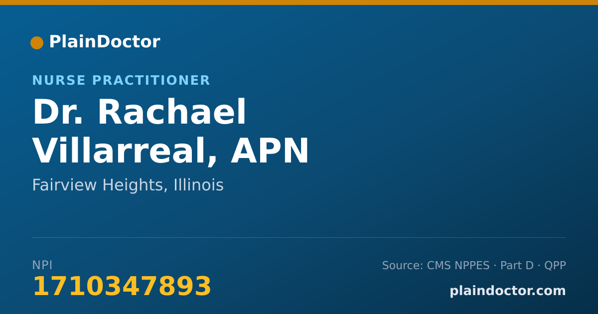 Shareable card for Rachael Villarreal, APN - Nurse Practitioner, Fairview Heights, IL