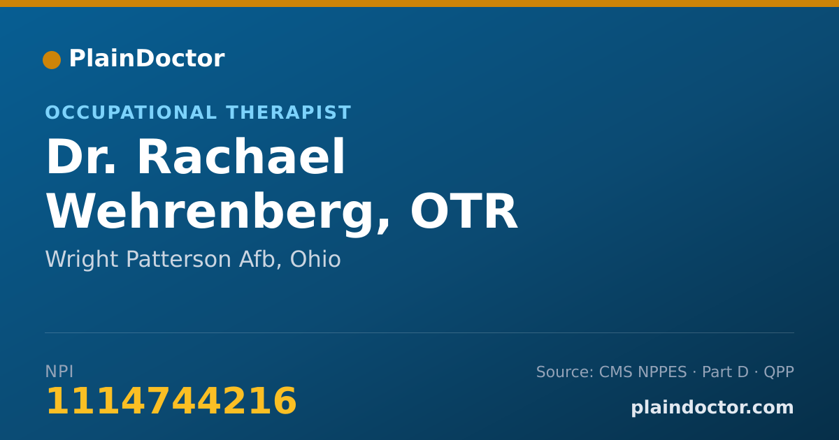 Shareable card for Rachael Wehrenberg, OTR - Occupational Therapist, Wright Patterson Afb, OH