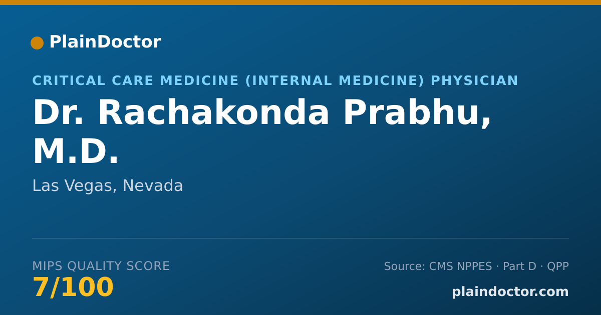 Shareable card for Rachakonda Prabhu, M.D. - Critical Care Medicine (Internal Medicine) Physician, Las Vegas, NV