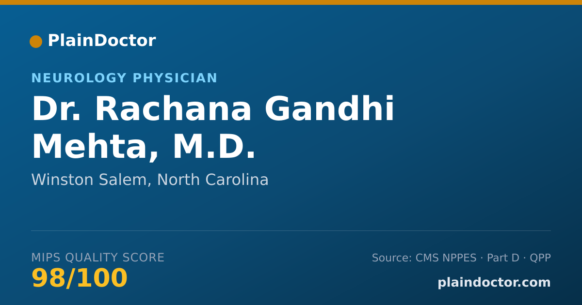 Shareable card for Rachana Gandhi Mehta, M.D. - Neurology Physician, Winston Salem, NC