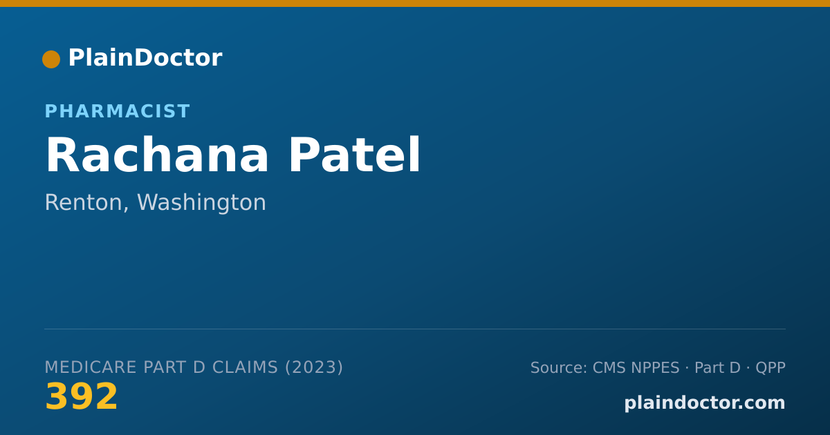 Shareable card for Rachana Patel - Pharmacist, Renton, WA