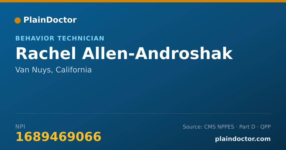 Shareable card for Rachel Allen-Androshak - Behavior Technician, Van Nuys, CA