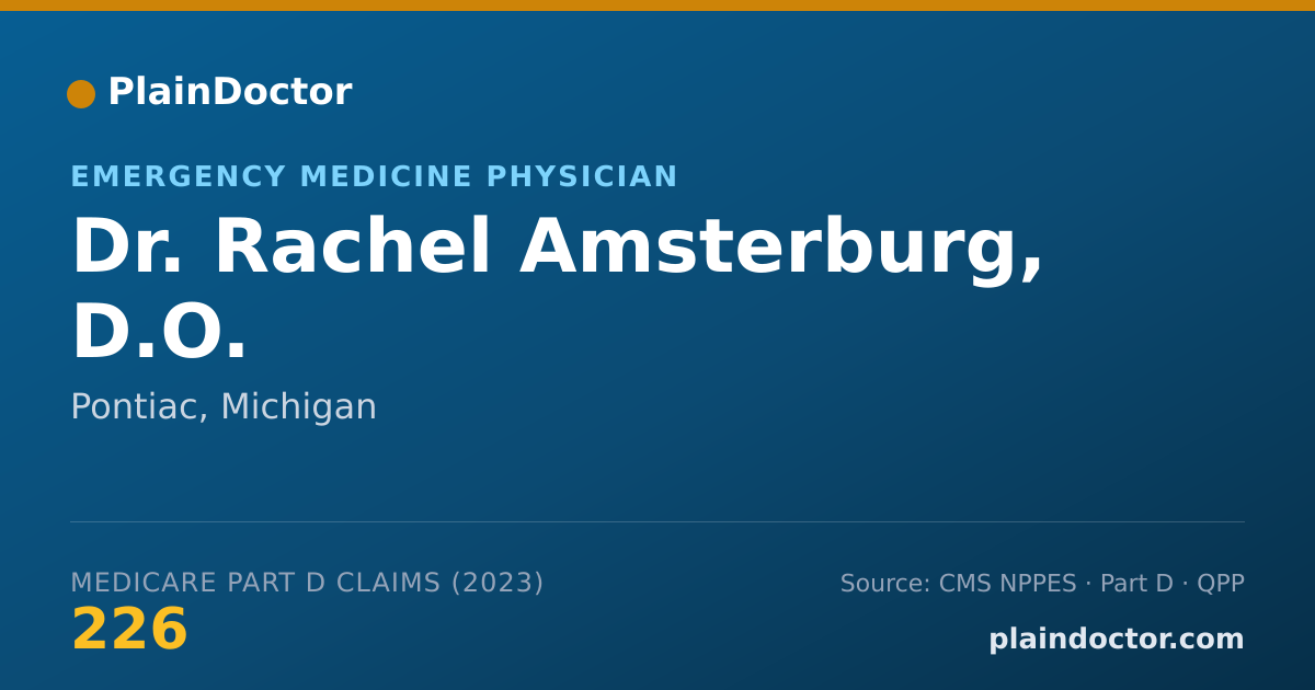 Shareable card for Rachel Amsterburg, D.O. - Emergency Medicine Physician, Pontiac, MI