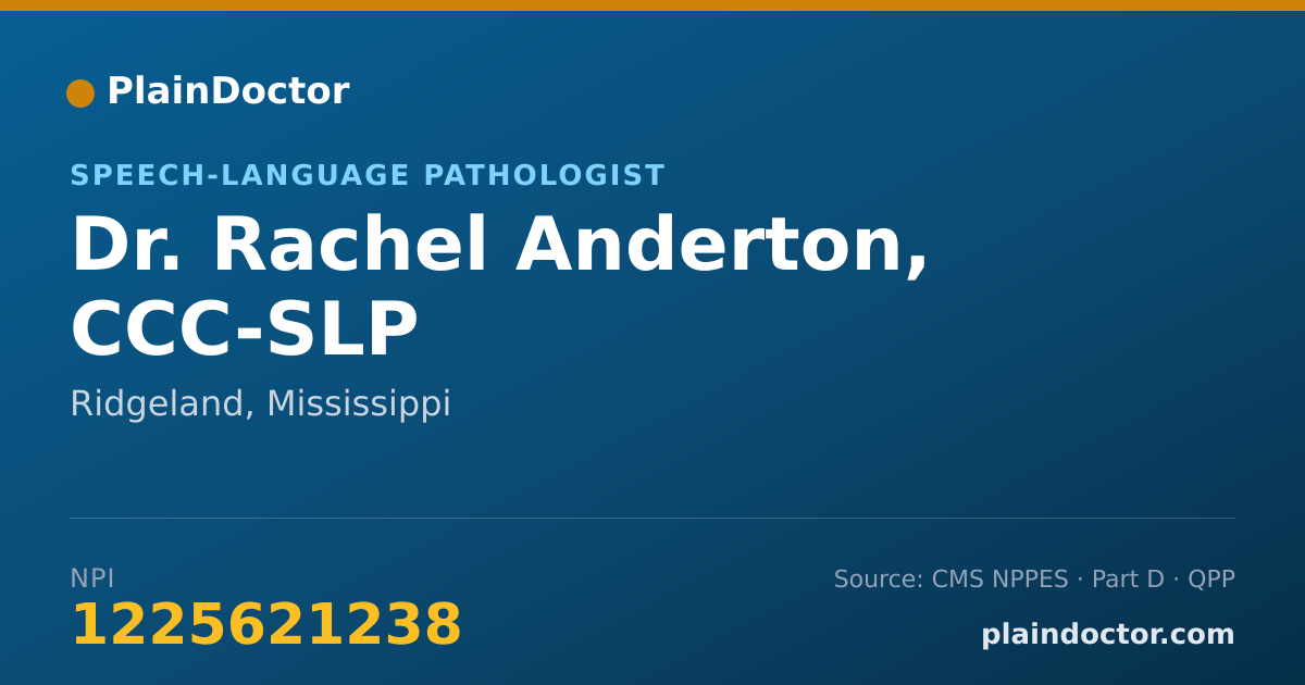 Shareable card for Rachel Anderton, CCC-SLP - Speech-Language Pathologist, Ridgeland, MS