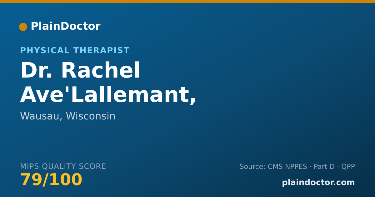 Shareable card for Rachel Ave'Lallemant, PHYSICAL THERAPIST - Physical Therapist, Wausau, WI