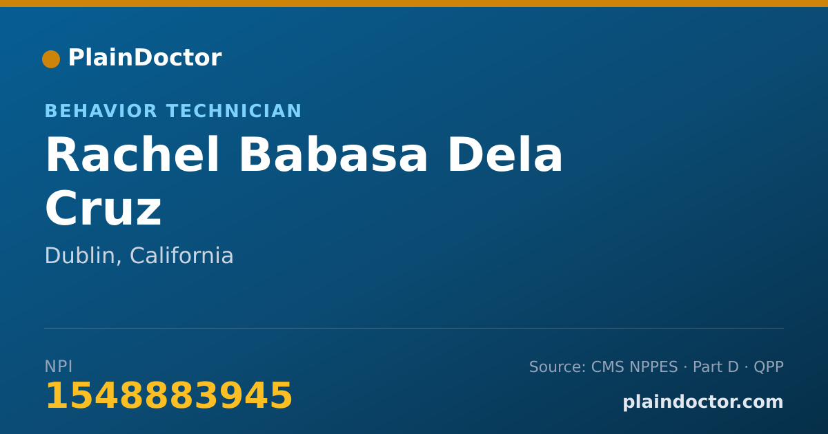 Shareable card for Rachel Babasa Dela Cruz - Behavior Technician, Dublin, CA