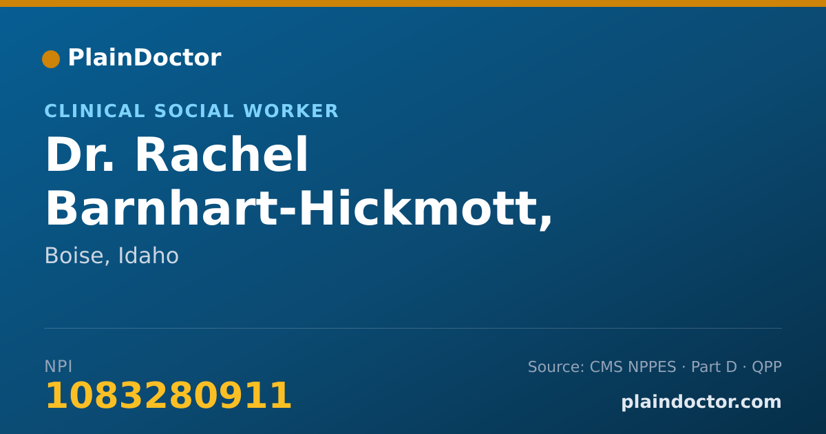 Shareable card for Rachel Barnhart-Hickmott, LCSW - Clinical Social Worker, Boise, ID