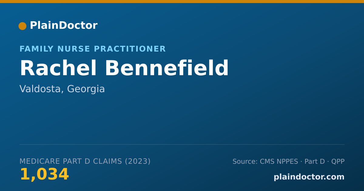 Shareable card for Rachel Bennefield - Family Nurse Practitioner, Valdosta, GA