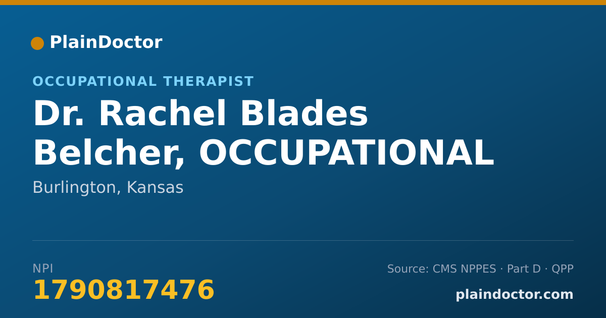 Shareable card for Rachel Blades Belcher, OCCUPATIONAL THERAPI - Occupational Therapist, Burlington, KS