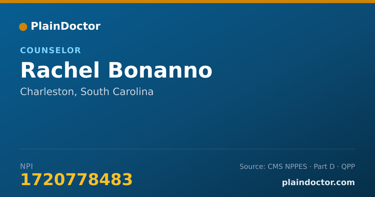 Shareable card for Rachel Bonanno - Counselor, Charleston, SC