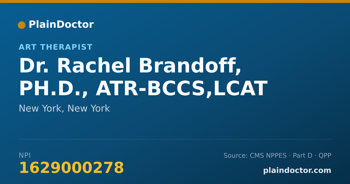 Shareable card for Rachel Brandoff, PH.D., ATR-BCCS,LCAT - Art Therapist, New York, NY