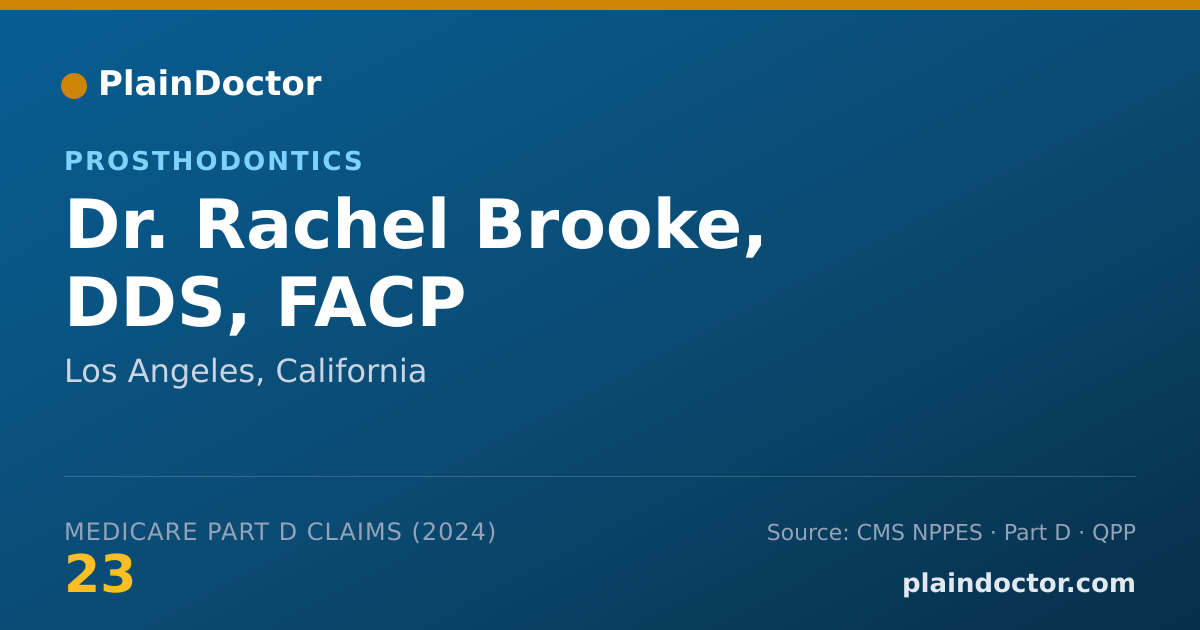 Shareable card for Rachel Brooke, DDS, FACP - Prosthodontics, Los Angeles, CA