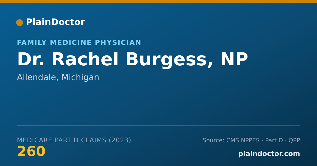 Shareable card for Rachel Burgess, NP - Family Medicine Physician, Allendale, MI