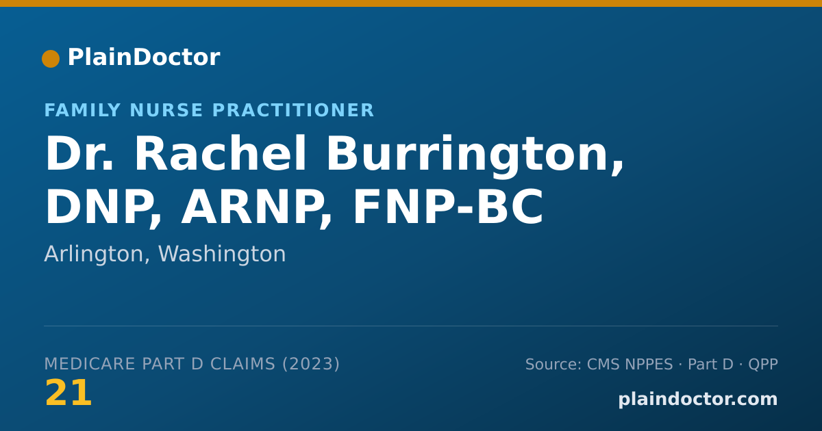 Shareable card for Rachel Burrington, DNP, ARNP, FNP-BC - Family Nurse Practitioner, Arlington, WA