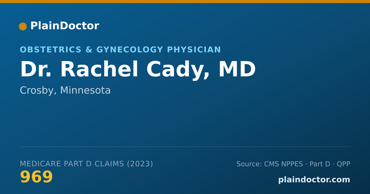 Shareable card for Rachel Cady, MD - Obstetrics & Gynecology Physician, Crosby, MN