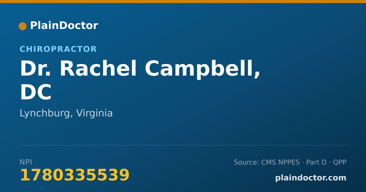 Shareable card for Rachel Campbell, DC - Chiropractor, Lynchburg, VA