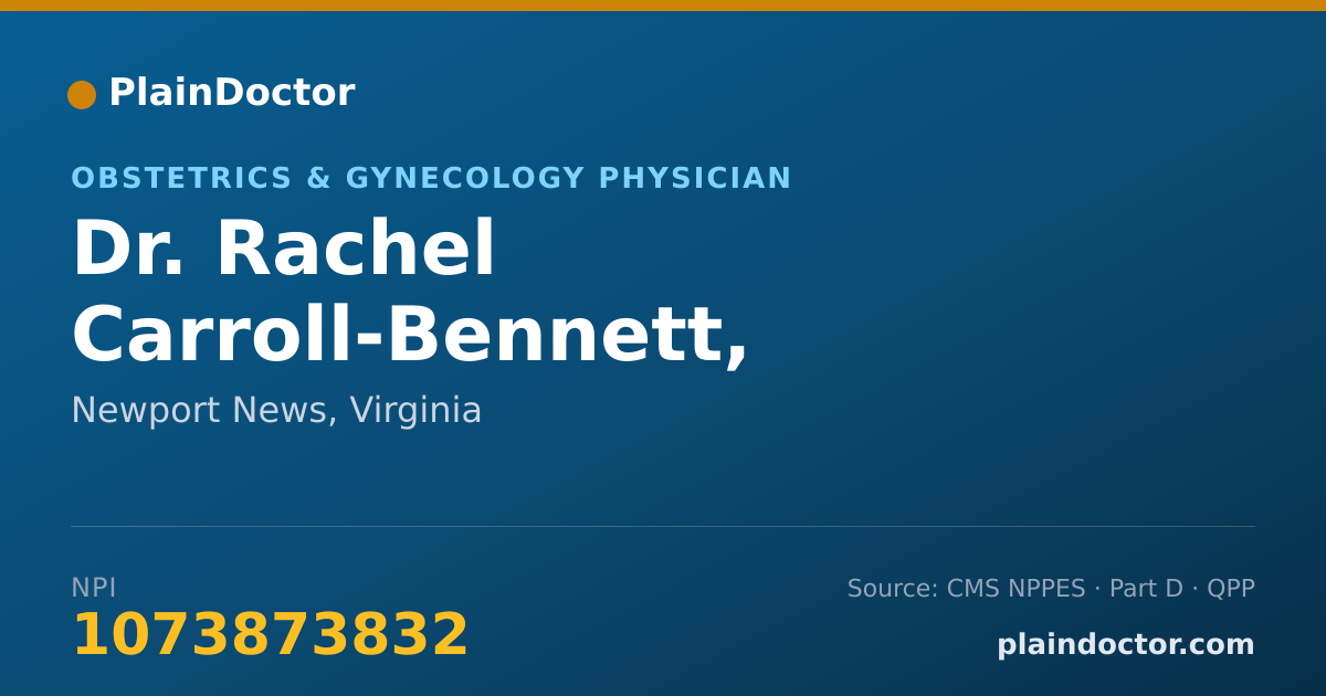 Shareable card for Rachel Carroll-Bennett, MD/MPH - Obstetrics & Gynecology Physician, Newport News, VA