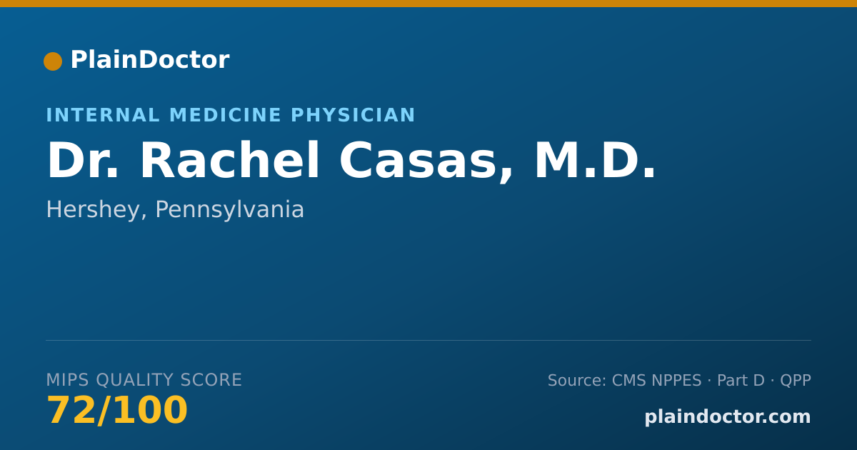 Shareable card for Rachel Casas, M.D. - Internal Medicine Physician, Hershey, PA