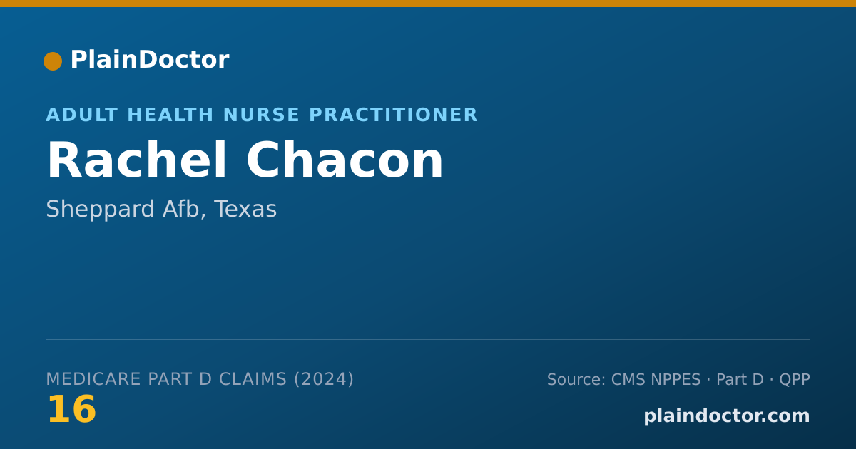 Shareable card for Rachel Chacon - Adult Health Nurse Practitioner, Sheppard Afb, TX