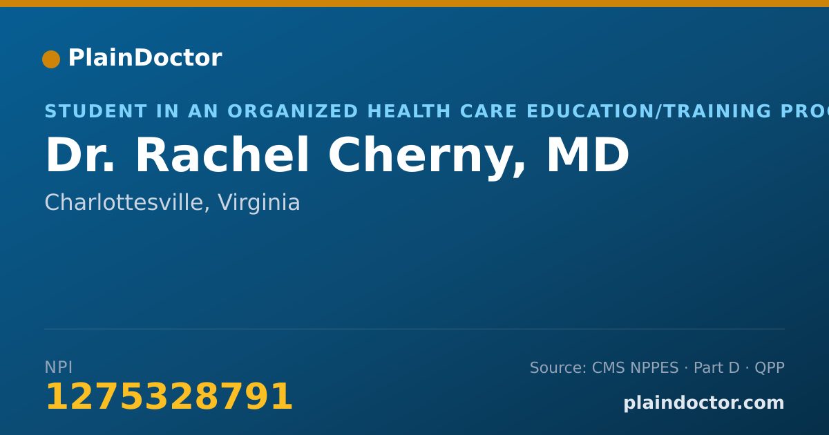 Shareable card for Rachel Cherny, MD - Student in an Organized Health Care Education/Training Program, Charlottesville, VA
