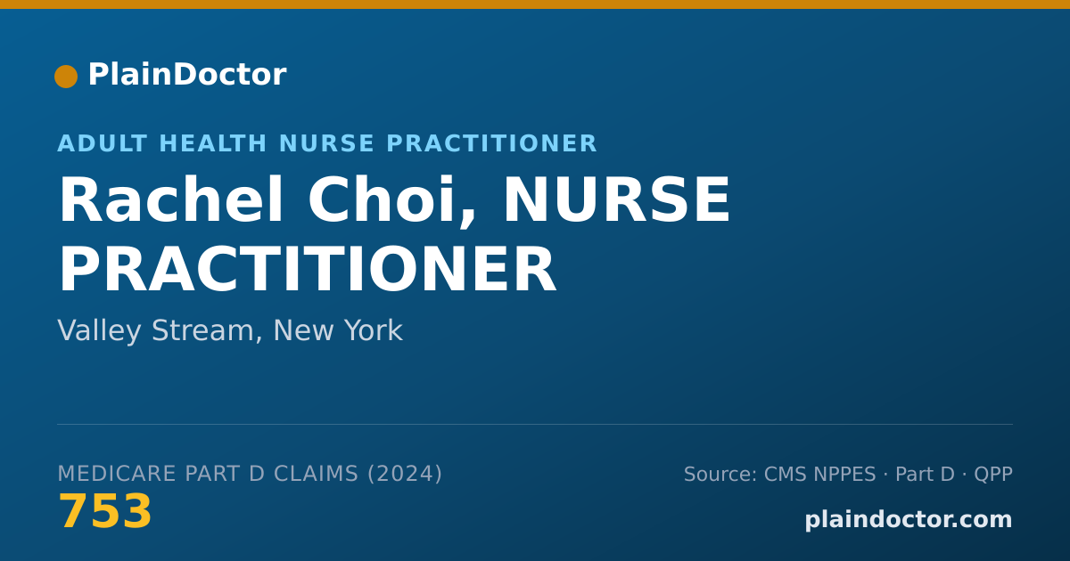 Shareable card for Rachel Choi, NURSE PRACTITIONER - Adult Health Nurse Practitioner, Valley Stream, NY