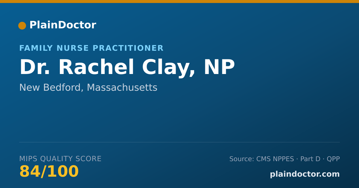 Shareable card for Rachel Clay, NP - Family Nurse Practitioner, New Bedford, MA