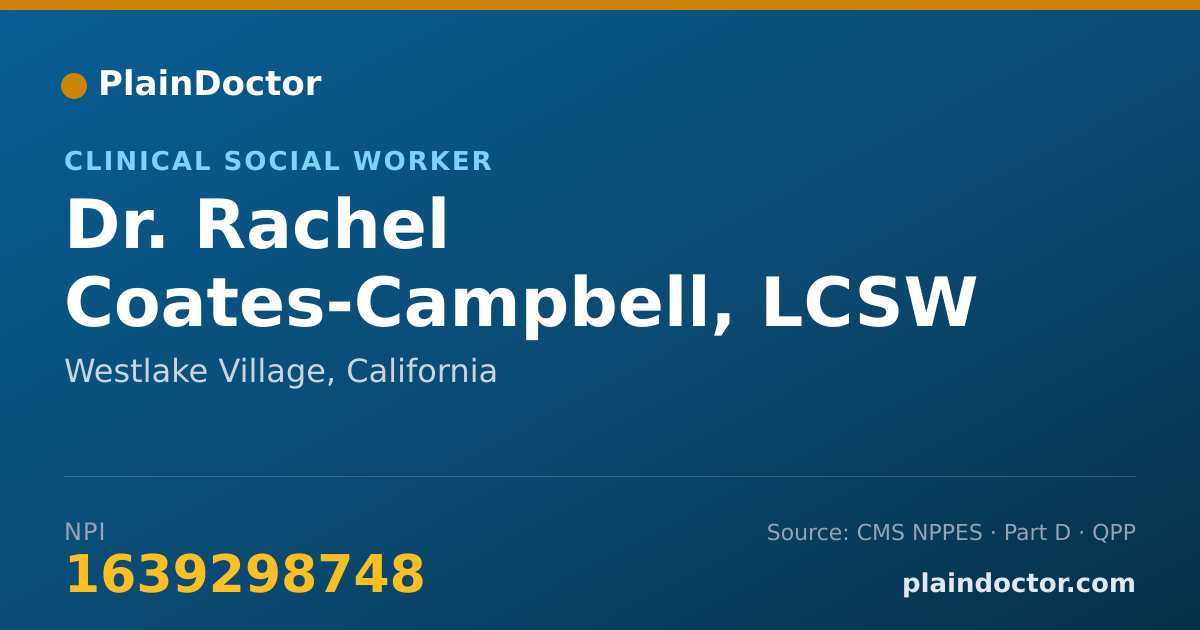 Shareable card for Rachel Coates-Campbell, LCSW - Clinical Social Worker, Westlake Village, CA