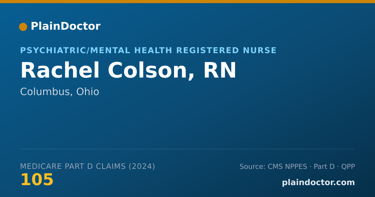 Shareable card for Rachel Colson, RN - Psychiatric/Mental Health Registered Nurse, Columbus, OH