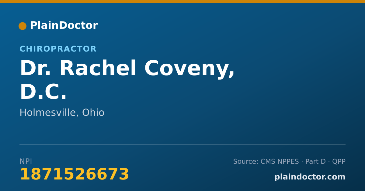 Shareable card for Rachel Coveny, D.C. - Chiropractor, Holmesville, OH