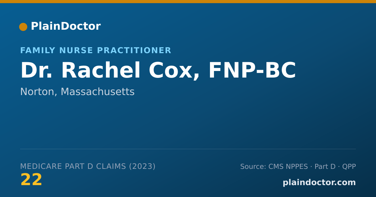Shareable card for Rachel Cox, FNP-BC - Family Nurse Practitioner, Norton, MA