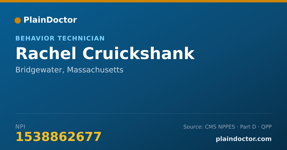 Shareable card for Rachel Cruickshank - Behavior Technician, Bridgewater, MA