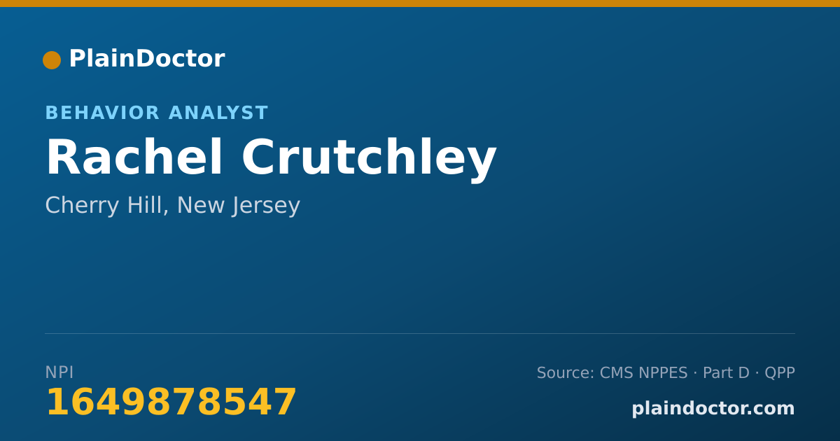 Shareable card for Rachel Crutchley - Behavior Analyst, Cherry Hill, NJ