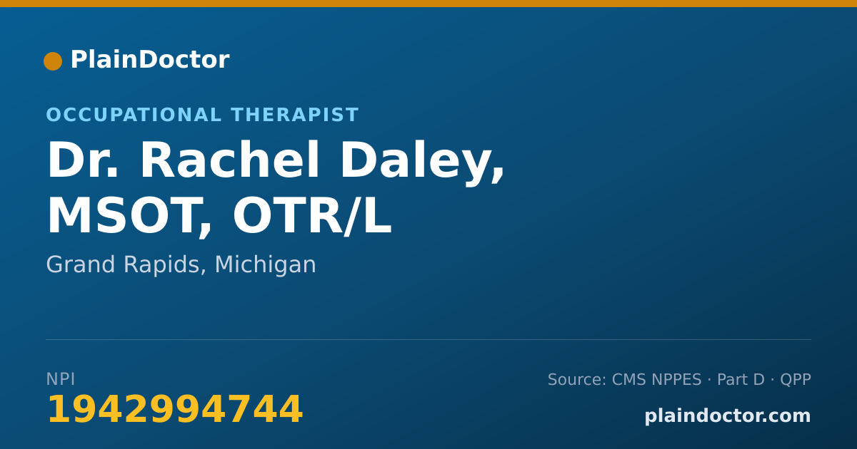 Shareable card for Rachel Daley, MSOT, OTR/L - Occupational Therapist, Grand Rapids, MI